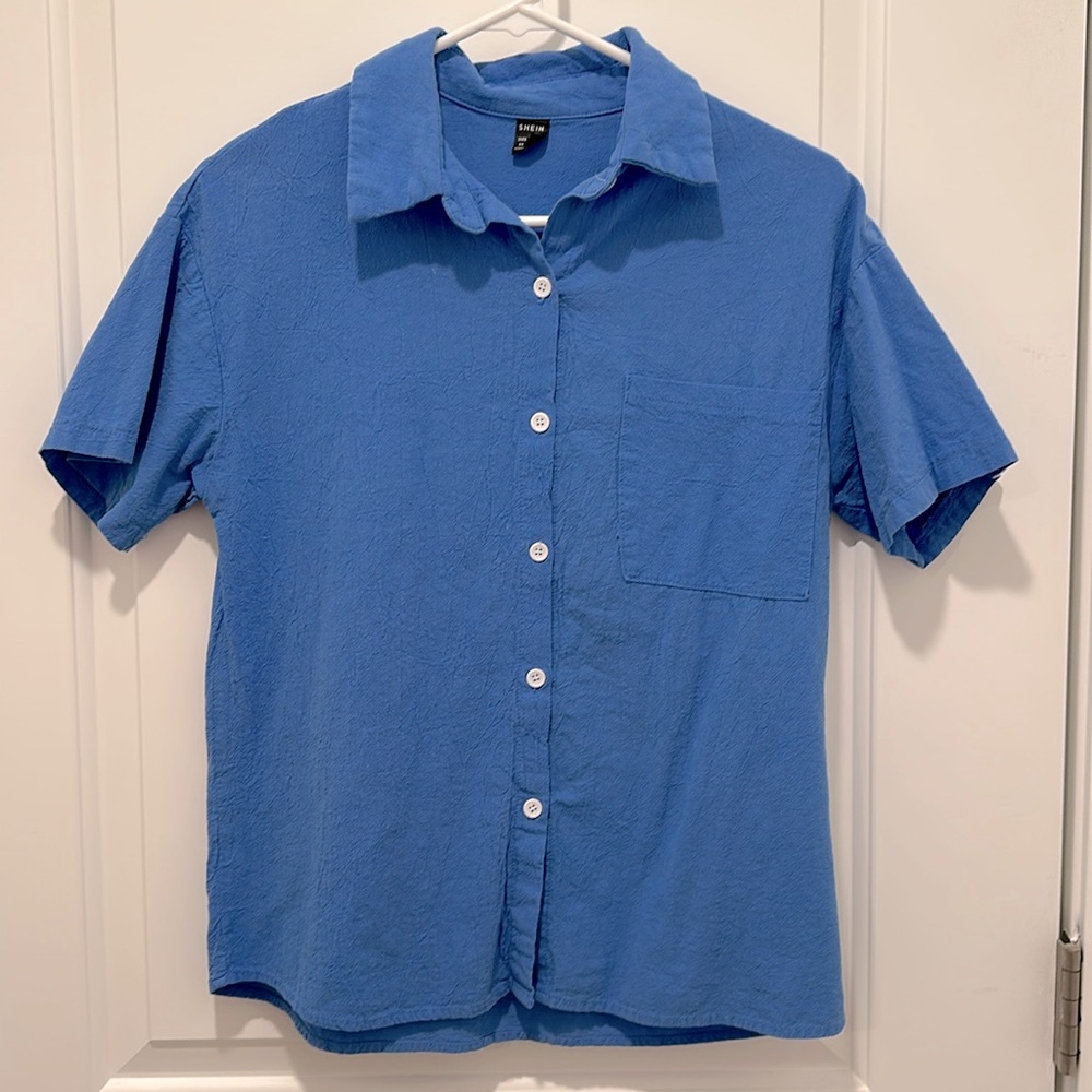 Women’s Blue Button Up Shirt